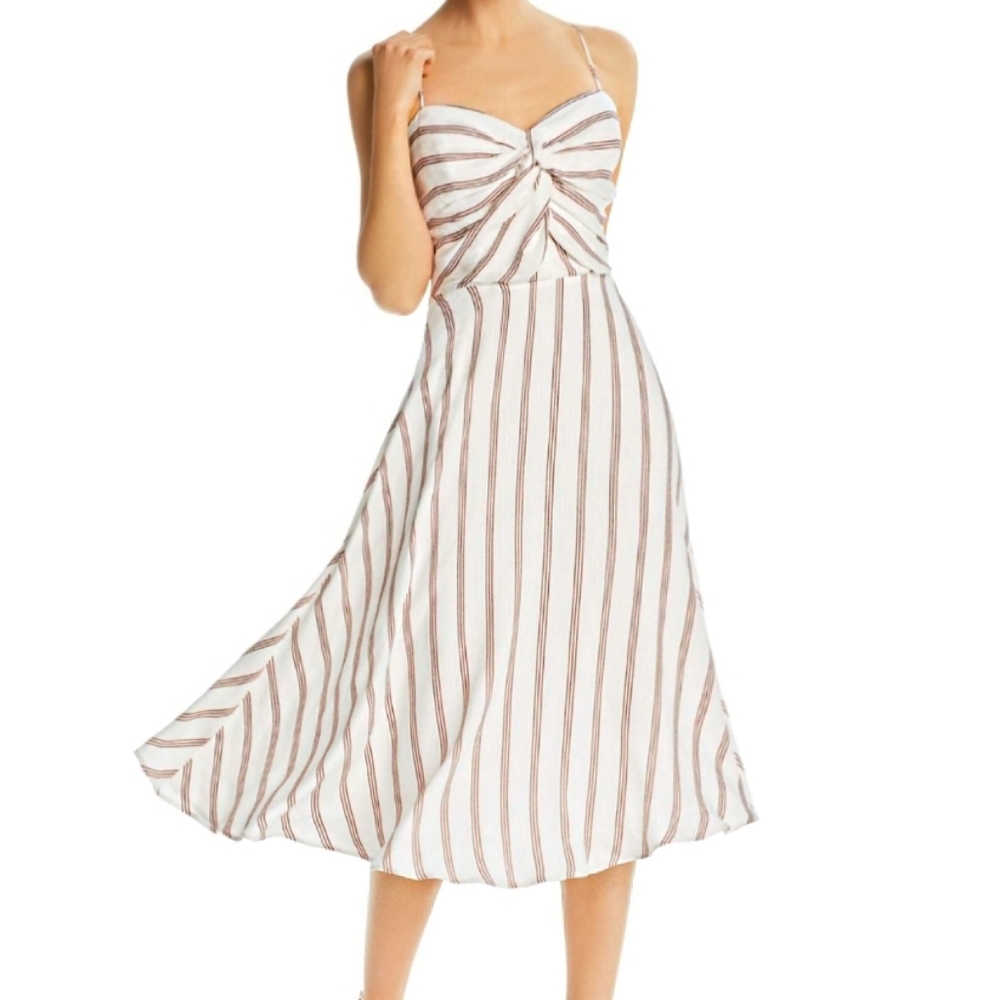 JOIE CHATLEN STRIPED MIDI SUNDRESS SIZE 12 NEW WITH TAGS